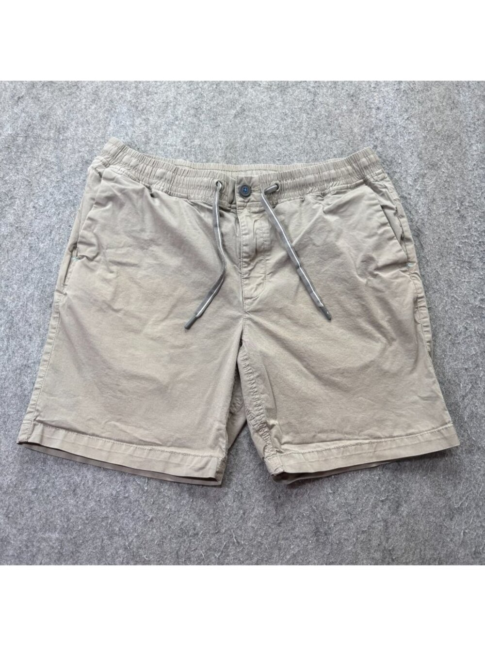 Tommy Bahama Oceanside Poplin Pull-On Shorts Men L Beige Stretch 8"